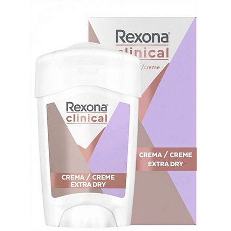 Desodorante Creme Rexona Clinical Feminino Extra Dry - Embalagem 1X48 GR