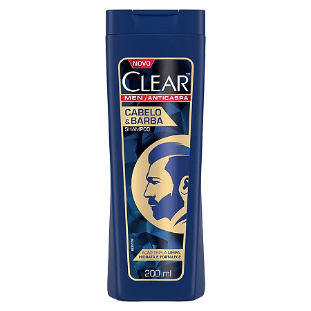 Shampoo Clear Anti Caspa Men Cabelo E Barba - Embalagem 1X200 ML