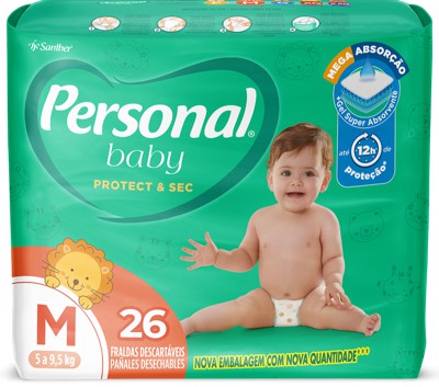 Fralda Descartável Econômica Personal Baby Média - Embalagem 1X26 UN - Real  Distribuidora