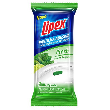 Desinfetante Sanitário Lipex Pastilha Adesiva Fresh - Embalagem 12X2 UN - Preço Unitário R$1,37