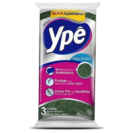 Esponja Ype Dupla Face Multi Uso - Embalagem 10X3 UN - Preço Unitário R$5,2