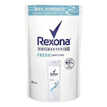 Sabonete Liquido Refil Rexona Antibacterial Fresh - Embalagem 1X200 ML