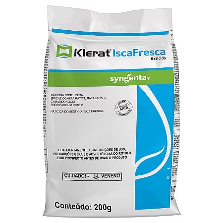 Raticida Isca Fresca Klerat - Embalagem 1X200 GR