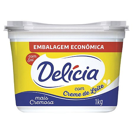 Margarina Delicia Cremosa 77% Lipidios Com Sal - Embalagem 12X1 KG - Preço Unitário R$11,82