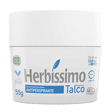 Desodorante Creme Herbissimo Talco - Embalagem 12X55 GR - Preço Unitário  R$4,59 - Real Distribuidora
