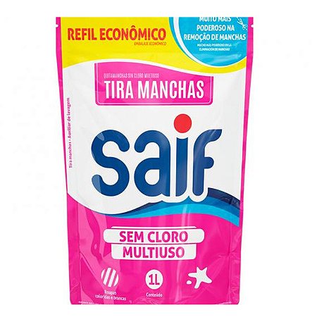 Tira Manchas Liquido Saif Multi Uso Sem Cloro Sache - Embalagem 12X1 L - Preço Unitário R$8,57