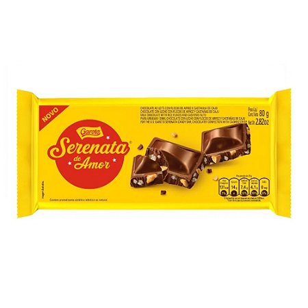 Chocolate Tablete Garoto Serenata De Amor - Embalagem 1X80 GR