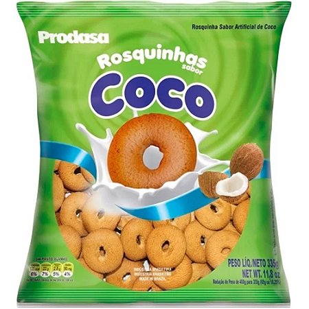 Biscoito Prodasa Rosquinha De Coco - Embalagem 14X335 GR - Preço Unitário R$3,72