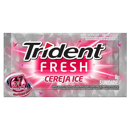 Goma De Mascar Trident Fresh Cereja Ice - Embalagem 21X1 UN - Preço Unitário R$1,9