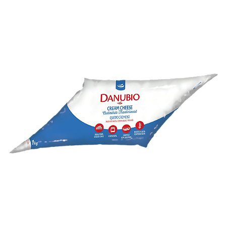 Queijo Cream Cheese Danubio Tradicional Bisnaga 1 KG - Embalagem 1X1KG