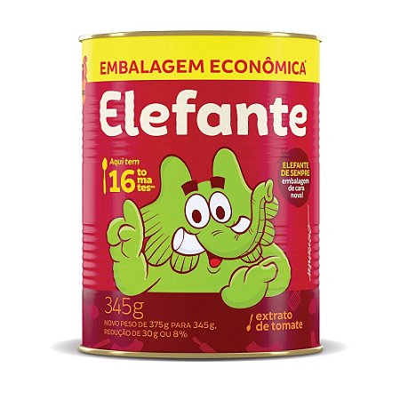 Extrato De Tomate Elefante Embalagem Economica Lata - Embalagem 24X345 GR - Preço Unitário R$7,35