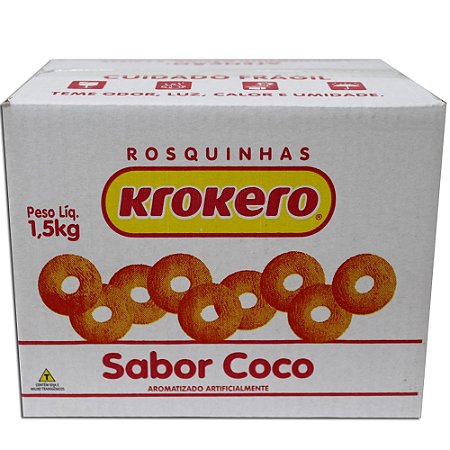 Biscoito Krokero Rosquinha De Coco - Embalagem 1X1,5 KG