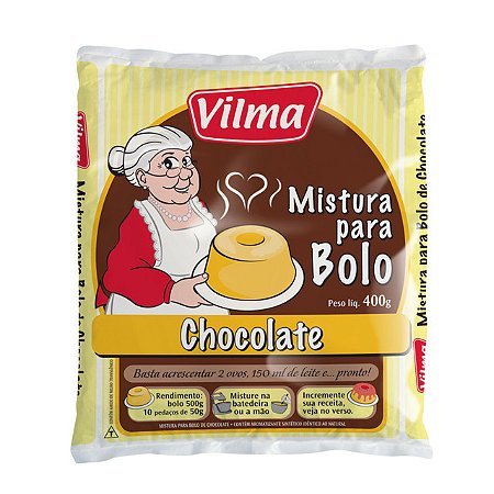 Mistura Para Bolo Vilma Chocolate Sache - Embalagem 12X400 GR - Preço Unitário R$4,81