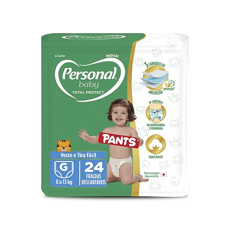 Fralda Descartavel Personal Baby Tripla Protecao Pants G - Embalagem 1X24 UN