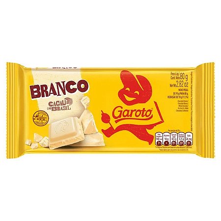 Chocolate Tablete Garoto Branco - Embalagem 1X80 GR