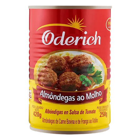 Almondegas Ao Molho Oderich - Embalagem 24X420 GR - Preço Unitário R$7,53
