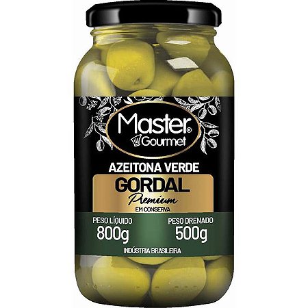 Azeitona Verde Master Gourmet Gordal Vidro - Embalagem 1X500 GR