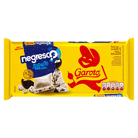 Chocolate Tablete Garoto Negresco - Embalagem 1X80 GR