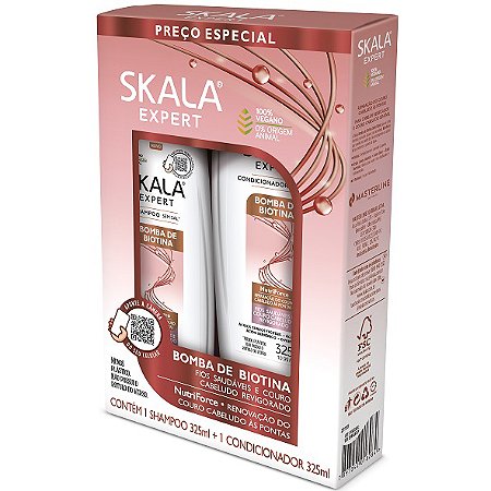 Kit Skala Shampoo 325ml + Condicionador 325ml Bomda De Biotina - Embalagem 1X2 UN
