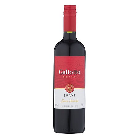 Vinho Galiotto Tinto Suave - Embalagem 12X750 ML - Preço Unitário R$17,09