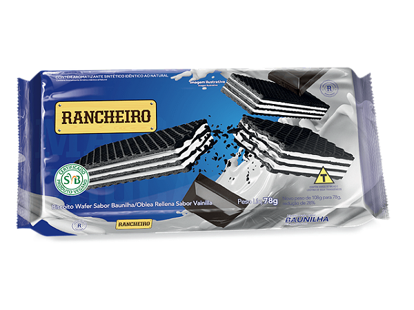 Biscoito Wafer Rancheiro Baunilha - Embalagem 40X78 GR - Preço Unitário R$1,79