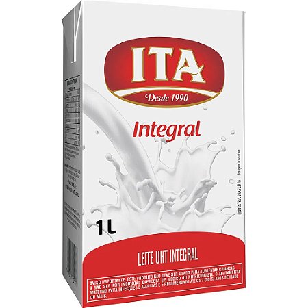 Leite Uht Ita Integral - Embalagem 12X1 LT - Preço Unitário R$4,56