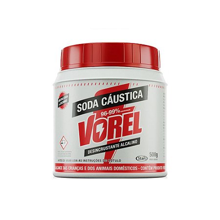 Soda Caustica Pote Vorel - 96 A 99% - Embalagem 12X500 GR - Preço Unitário R$5,8