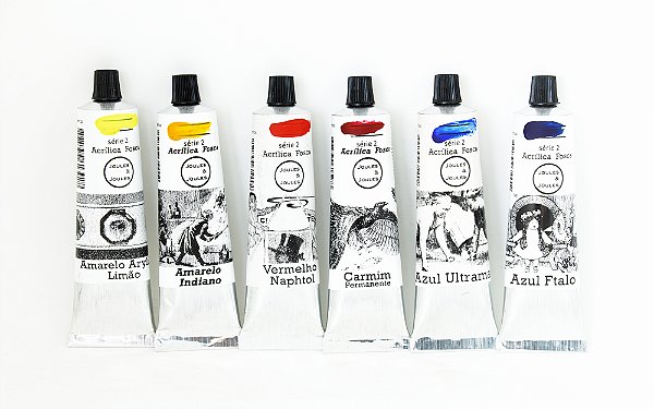 Kit Acrílica Primárias Quentes e Frias | 6 cores Joules & Joules