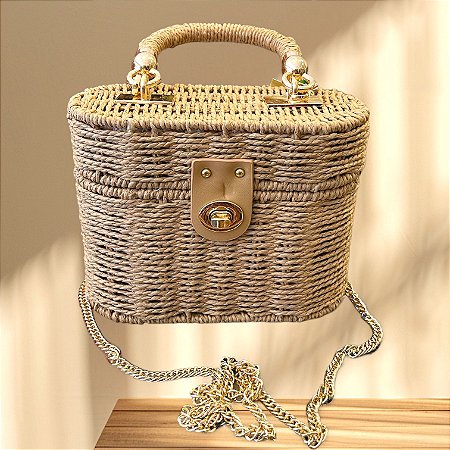 BOLSA PALHA FASHIONISTA bege- ML26