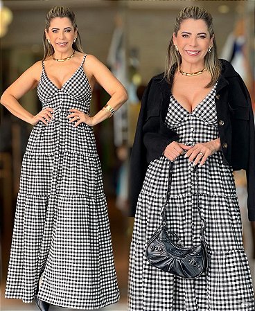 VESTIDO XADREZ LONGO- ML24