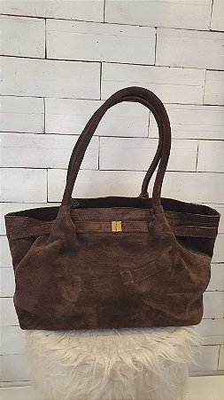 Bolsa Camurça 100% Couro - Café - Ml24
