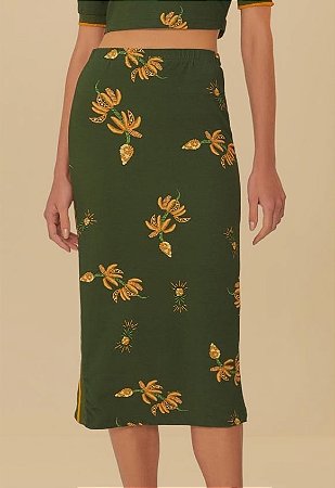 SAIA MIDI BRILHO DE BANANA - FARM - ML25