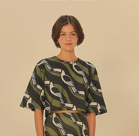 TSHIRT CROPPED TUCAN O GRAFITO FARM - ML25