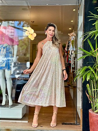 VESTIDO PAETE PEROLA DO MAR FARM- ML25-