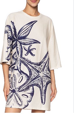 VESTIDO TSHIRT BIG MAR DE ESTRELAS - FARM ML25-