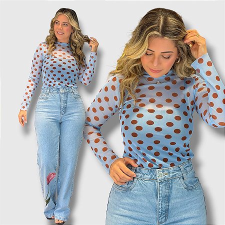 Blusa tule poá- ml26