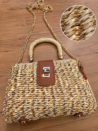 BOLSA PALHA DOURADO ML26