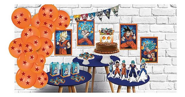 Kit Festa Dragon ball só um bolinho/  para decoração 89 peças
