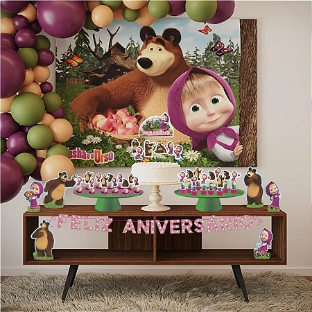 ATACADO 15 Kit festa Masha e Urso EVA/ Decoração aniversário