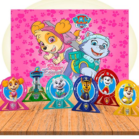 Kit festa painel + 6 Display de mesa festa Patrulha canina