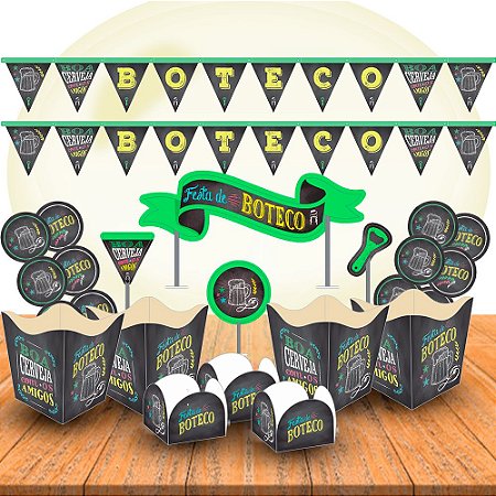 Kit festa completo 81 peçs Decoração Boteco aniversário