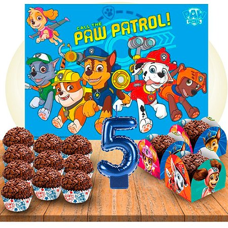 Kit festa Patrulha canina 152 pçs Painel + Forminhas + vela