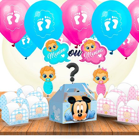 Kit festa Completo 164 peças decoração Chá revelação mais cor