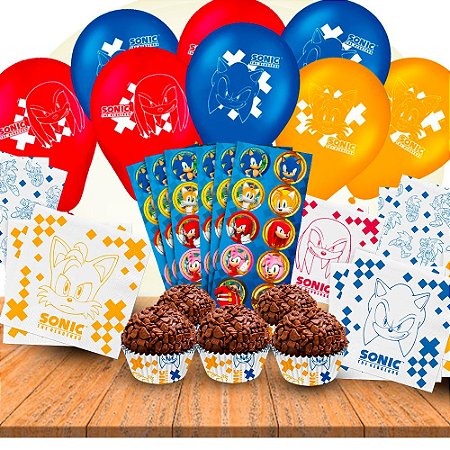 Kit festa Sonic 205 Itens mais completo decoração sonic