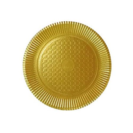 Pratos laminado para bolo número 6 OURO UN 31,5X 31,5cm