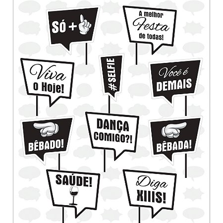 10 Placas divertidas decoração festa kit completo para uso
