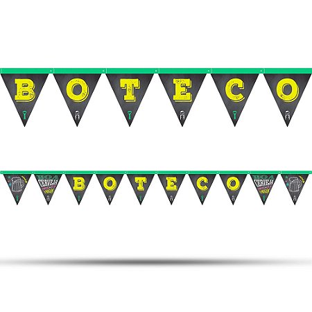 Faixa Bandeirola Decoração Festa Buteco cor mais viva