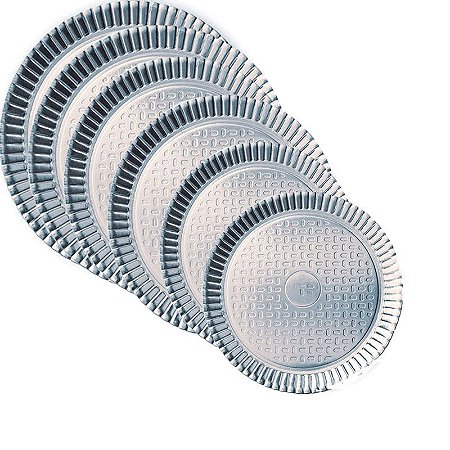Pratos laminado para bolo número 5 PRATA UN 28 X 28cm