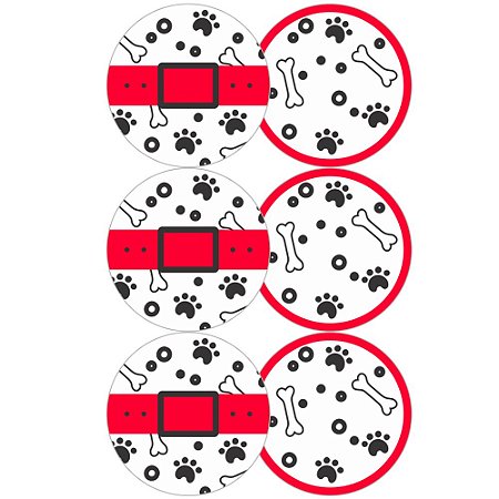 16 Adesivos redondo decoração Patrulha pets festa