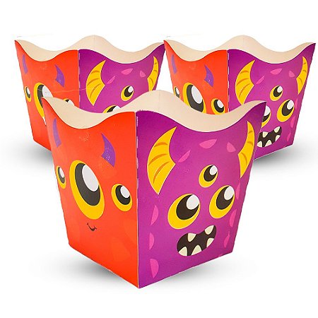 kit 10 Cachepo Papel cartonado Decoração Monstros festa
